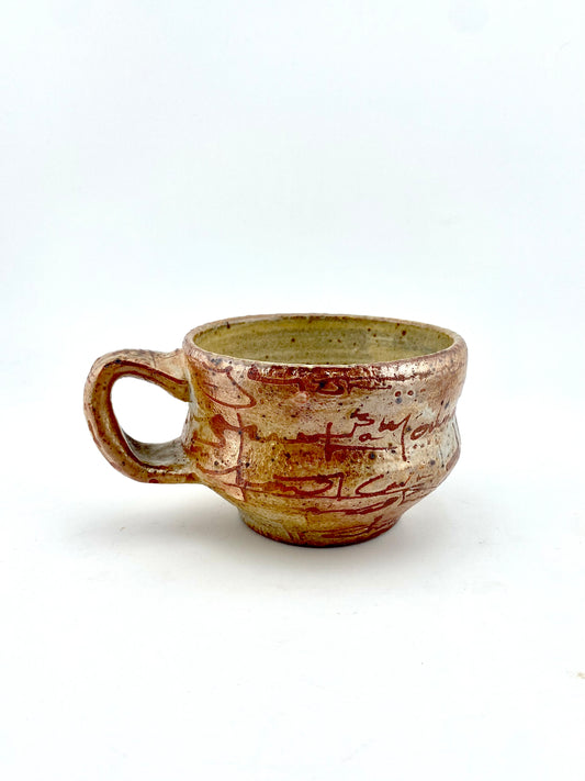 wood fired script mug 2